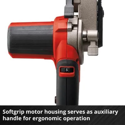 Einhell Akku-Bandfeile TE-BF 18 V Solo - Ausstattung: Transporttasche - Set: Nein - Produktkategorie: Bandschleifer - Werkzeugaufnahme: Werkzeuglos - Akkusystem: Einhell Power X-Change - Funktionen: Schleifen