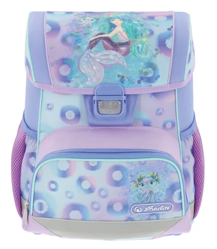 Herlitz Schulthek Loop Plus Mystic Mermaid 4-teiliges Set - Altersempfehlung ab: 6 Jahren - Wasserabweisend: Ja - Detailfarbe: Himmelblau - Hellrosa - Hellviolett - Gewicht: 1000 g - Volumen: 16 l - Motiv: Meerjungfrau