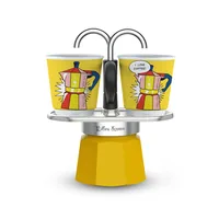 Bialetti Espressokocher Mini Express Lichtenstein 2 Tassen, Gelb - Material: Aluminium - Kompatible Kochfelder: Glaskeramik - Gas - Elektro - Detailfarbe: Gelb - Anzahl Tassen: 2 × - Betriebsart: Manueller Betrieb