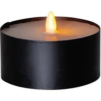 Star Trading LED Teelicht Maxi Ø 10 x 7 cm, Schwarz - Betriebsart: Batteriebetrieb - Fernbedienung: Nein - Aussenanwendung: Ja - Timerfunktion: Ja - Set: Nein - Durchmesser: 10 cm