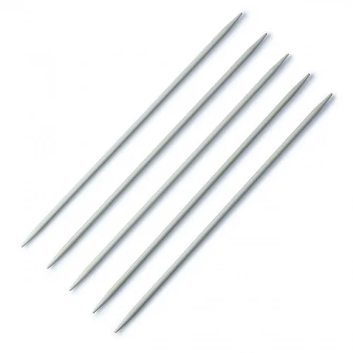 Prym Strumpfstricknadel Grau 3.5 mm x 20 cm, Karte 5 Stück - Material: Aluminium - Produkttyp: Strumpfstricknadel