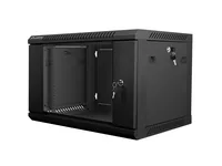 Lanberg wall mounted 19"" rack cabinet 6U 600x450 black wf01-6406-10b