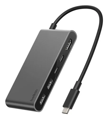 CONNECT 5-IN-1 USB-C HUB WITH DUAL USB-C PORTS SILVER