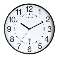 UNiLUX Wanduhr Wave Schwarz - Form: Rund - Detailfarbe: Schwarz - Uhrtyp: Analog - Funksignal: Ja - Funktionen: Zeit - Detailmaterial: Glas - Kunststoff