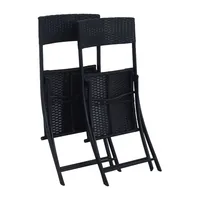 Extralink Small Black Forest Garden Furniture Set, Two Chairs + Black Table outdoor furniture set Schwarz