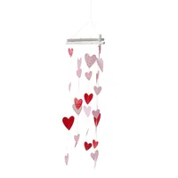Boltze Windspiel Herzen Milena 73 cm - Motiv: Herz - Detailfarbe: Rot - Hellrosa