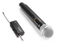 Vonyx Funksystem WM55 - Wandlerprinzip: Dynamisch - Richtcharakteristik: Niere - Bauweise: Aufstecksender (delete) - Hand-/Stativmikrofon - Anschlüsse: 6.3 mm Klinke - Signalverarbeitung: Digital - Betriebsart: Batteriebetrieb