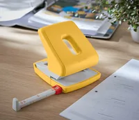 Leitz Locher Cosy Gelb - Anzahl Lochsegmente: 2 - Stanzkapazität: 30 Seiten - Detailfarbe: Gelb