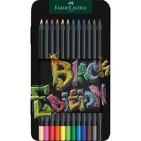 FABER-CASTELL Farbstifte Black Edition 116413 12 Farben, Metalletui