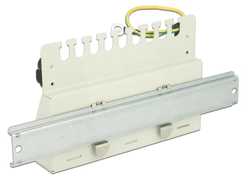 Delock Hutschienenhalter Montageset für 8er & 12er Patchpanele - Detailfarbe: Silber - Typ: Halterung