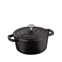 Kela Bräter Calido rund 21 cm, Schwarz - Material: Gusseisen - Topfart: Bräter - Kompatible Kochfelder: Backofen - Glaskeramik - Gas - Halogen - Induktion - Elektro - Antihaftbeschichtung: Nein - Detailfarbe: Schwarz - Spülmaschinenfest: Nein