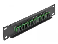 DELOCK 10"" LWL Patchpanel 12 Port SC Simplex grün 1HE schw.