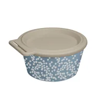 Koziol Schüssel Blomster Dot mit Deckel 250 ml, Blau - Unterteilungsmöglichkeit: Nein - Material: Biozirkulärer Kunststoff - Detailfarbe: Blau - Set: Nein - Form: Rund