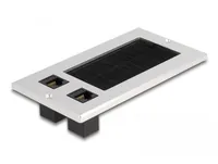 Delock Einbaurahmen mit Bürste und 2 x RJ45 Keystone Modul Cat.6 - Zubehörtyp Steckerleisten: Einbaurahmen