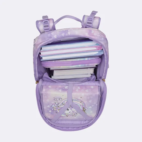 Beckmann Schulrucksack-Set Active Air Flx Unicorn Princess, 6-teilig - Altersempfehlung ab: 6 Jahren - Wasserabweisend: Ja - Detailfarbe: Violett - Gewicht: 1000 g - Volumen: 25 l - Motiv: Einhorn