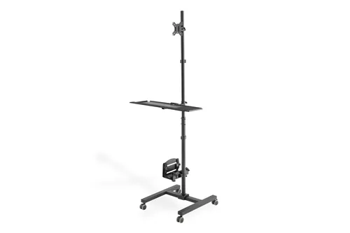 DIGITUS Arbeitsplatz rollbar, SitzSteh, 1xTFT,PC,TAS schwa.