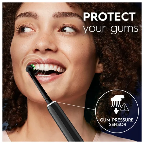 Oral-B Pro 1 Cross Action , Elektrische Zahnbürste (schwarz, mit Reiseetui)