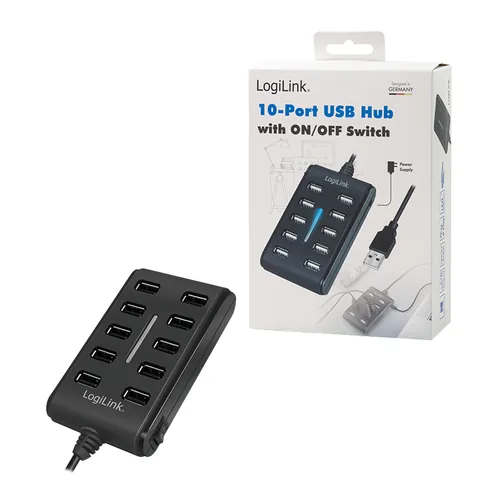 LogiLink UA0125 interface hub USB 2.0 480 Mbit/s Black