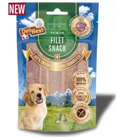 DeliBest Filet Snack Ente, 90 g - Snackart: Sticks - Tierbedürfnis: Kein besonderes Bedürfnis - Geschmacksrichtung: Geflügel - Zertifikate: Keine Zertifizierung - Fleischsorte: Ente - Packungsgrösse: 90 g