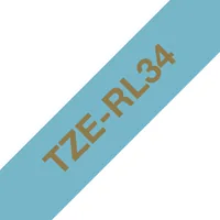 Brother TZE-RL34 label-making tape Gold on blue