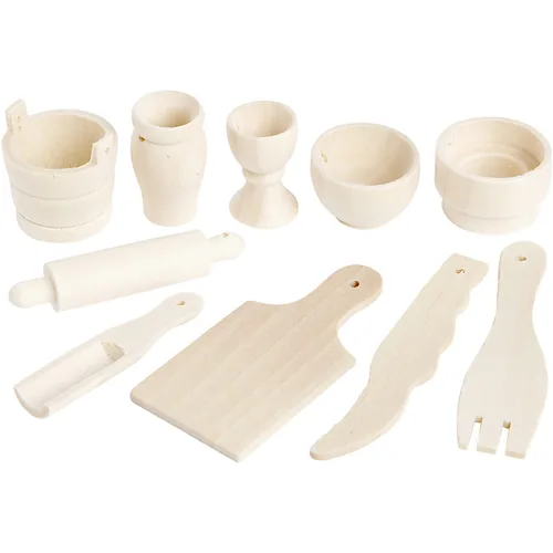 Creativ Company Mini-Utensilien Küche 1 Stück - Detailfarbe: Hellbraun - Material: Holz - Verpackungseinheit: 1 Stück - Motiv: Küche - Anlass: Universal