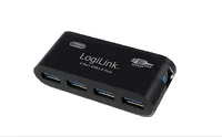 Logilink USB-HUB 4-Port 3.0 m. Netzteil schwarz