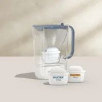 BRITA Tischwasserfilter Style Essential Steinblau - Kapazität gefiltert: 2.4 l - Filterwechselanzeige: Ja - Detailfarbe: Blau - Set: Nein - Material: Kunststoff
