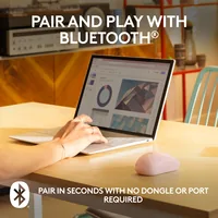 Logitech Maus M240 Silent Bluetooth - Maus-Typ: Mobile - Maus Features: Silent-Tasten - Scrollrad - Bedienungsseite: Universal - Detailfarbe: Pink - Rosa - Verbindungsart: Kabellos - Schnittstelle: Bluetooth