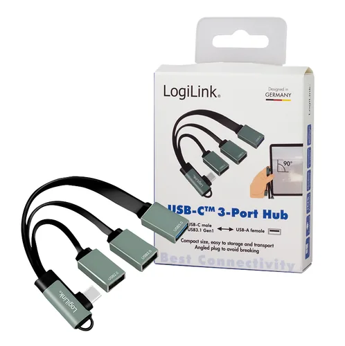 Logilink USB-HUB 3-Port,2xUSB2.0AF 1xUSB3.0AF,gewink.Steck
