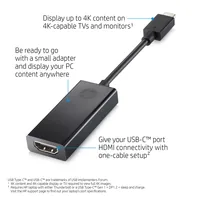 HP USB-C to HDMI 2.0 USB graphics adapter Schwarz