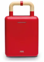ADE Waffeleisen Rot - Leistung: 600 W - Anzahl pro Durchgang: 1 - Motiv: Würfel - Streifen