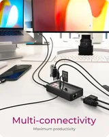 ICY BOX Dockingstation IB-DK4072M-CU31 - Ladefunktion: Ja - Dockinganschluss: USB-C - Kompatible Hersteller: Windows - macOS - Vesa-Bohrung vorhanden: Nein