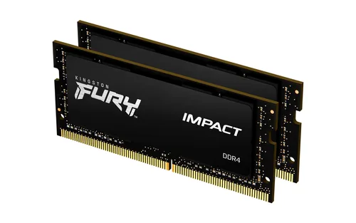 Kingston SO-DDR4-RAM FURY Impact 3200 MHz 2x 32 GB - Arbeitsspeicher Bauform: SO-DIMM - Arbeitsspeicher-Typ: DDR4 - Arbeitsspeicher Geschwindigkeit: 3200 MHz - Arbeitsspeicher Pins: 260 - Fehlerkorrektur: Non-ECC - Anzahl Speichermodule: 2