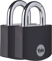 Yale Vorhängeschloss YE3B 38/19 2er-set Schwarz Aluminium/Stahl - Schlossart: Vorhangschloss - Set: Ja - Aussenanwendung: Nein