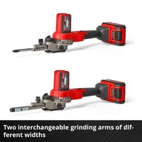 Einhell Akku-Bandfeile TE-BF 18 V Solo - Ausstattung: Transporttasche - Set: Nein - Produktkategorie: Bandschleifer - Werkzeugaufnahme: Werkzeuglos - Akkusystem: Einhell Power X-Change - Funktionen: Schleifen