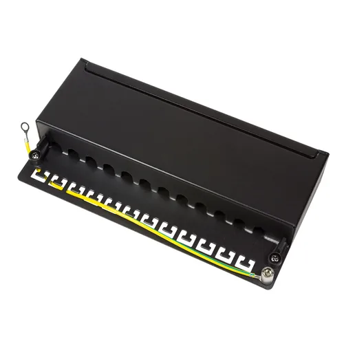 Logilink Patchpanel TischWand Cat.6 STP 12 Ports, schwarz