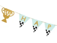 Partydeco Girlande Auto 2.5 m - Materialtyp: Papier - Material: Papier - Detailfarbe: Blass - Mehrfarbig - Schwarz - Länge: 2.5 m - Motto: Geburtstag