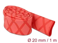 Delock Schrumpfschlauch X-Muster rutschfest 1 m x 20 mm Rot - Detailfarbe: Rot - Länge: 1 m - Durchmesser: 20 mm - Material: Polyolefin