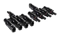 FURBER.power T-Verteiler FC4 1 auf 4, Set - Anschluss Seite B: FC4 Buchse (kompatibel mit MC4 - DL4 - TS4 - QC4) - Anschluss Seite A: FC4 Stecker (kompatibel mit MC4 - DL4 - TS4 - QC4)