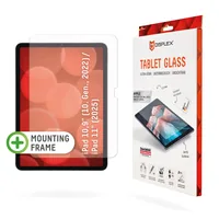 Displex Tablet Glass (9H) for Apple iPad 10,9" (10. Gen., 2022)/11" (2025), Eco Mounting Frame, unbreakable