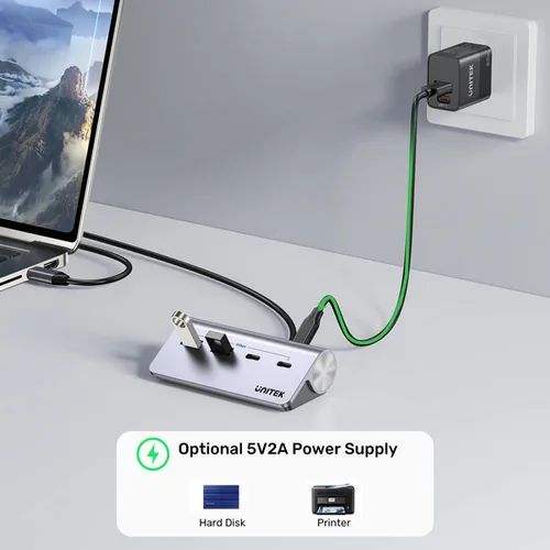 UNITEK ALUMINIUM USB-C HUB 2X USB-A 2X USB-C 5GBPS