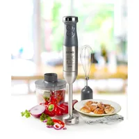 Domo Stabmixer DO9226M Grau/Silber - Motorleistung: 600 W - Funktionen: Hacken - Mixen - Rühren - Detailfarbe: Grau - Silber - Kabelgebunden: Ja - Set: Ja