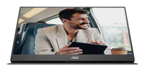 AOC Monitor 16T20E2 - Bildschirmdiagonale in Zoll: 15.6  - Auflösung: 1920 x 1080 (Full HD) - Video-Anschlüsse: Mini-HDMI - USB Typ-C - Anwendungsbereich: Business - Ergonomie: Neigbar - Curved: Nein