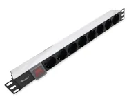 Equip 19"" Steckdosenleiste 8xSchukoSwitch->St.90 si. Alu.