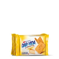 DAR-VIDA Snack extra fin Fromage 4 x 46 g - Produkttyp: Dar-Vida - Nährwertangabe pro: 100 g - Energiegehalt (in kj): 1856 KJ - Energiegehalt (in kcal): 442 Kcal - Fett: 16 g - Gesättigte Fettsäuren: 3.9 g