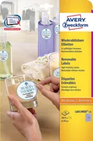 Avery Zweckform Runde Etiketten L6019REV Ø 10 mm - Klebehaftung: Ablösbar - Drucker Kompatibilität: Inkjet - Laser - Anzahl Blatt: 25 × - Papierformat: A4 - Anzahl Etiketten: 7875 - Etikettengrösse: 10 mm