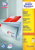 Avery Zweckform Universal-Etiketten 3652 70 x 42.3 mm, 100 Blatt - Klebehaftung: Permanent - Drucker Kompatibilität: Laser - Inkjet - Anzahl Blatt: 100 × - Papierformat: A4 - Anzahl Etiketten: 2100 - Etikettengrösse: 70 x 42.3 mm