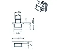 Staubschutz für USB 2.0 Mini-B Buchse mit Griff 10 Stück schwarz