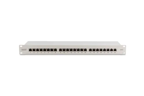 DIGITUS Patchpanel 1HE 24-Port Cat6 geschirmt grau