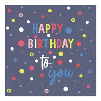 Stewo Papierservietten Benoni 33 x 33 cm, Dunkelblau - Material: Papier - Grösse: 33 cm x 33 cm - Eigenschaften: Keine Eigenschaft - Anzahl Lagen: 3 - Motiv: Geburtstag - Produkttyp: Papierservietten